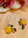 Yellow, Red & Green Kazuri Earrings