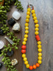 Yellow Mountain Jade & Orange Magnesite Bead Necklace [SALE]