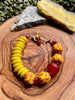 Yellow & Red African Glass Clasp Bracelet